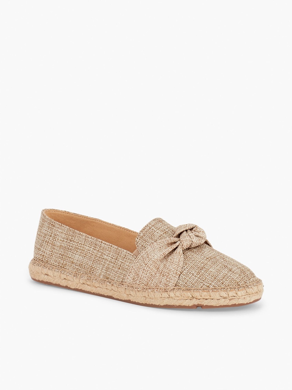 Talbots Izzy Knot Linen Espadrille Flats Beige Women’s Size 11M Slip On Shoes